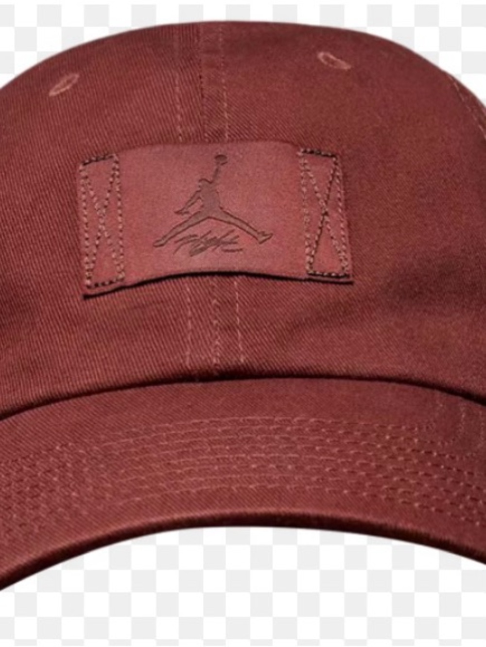 Jordan Maroon Leather-Logo Curved-Brim Hat